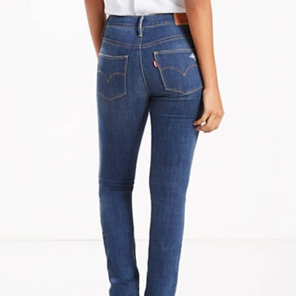 LEVIS BLUE SLIMMING SKINNY FIT WOMEN'S ANKLE JEANS SIZE 28 W28XL28 DENIM PANTS - Picture 2 of 10